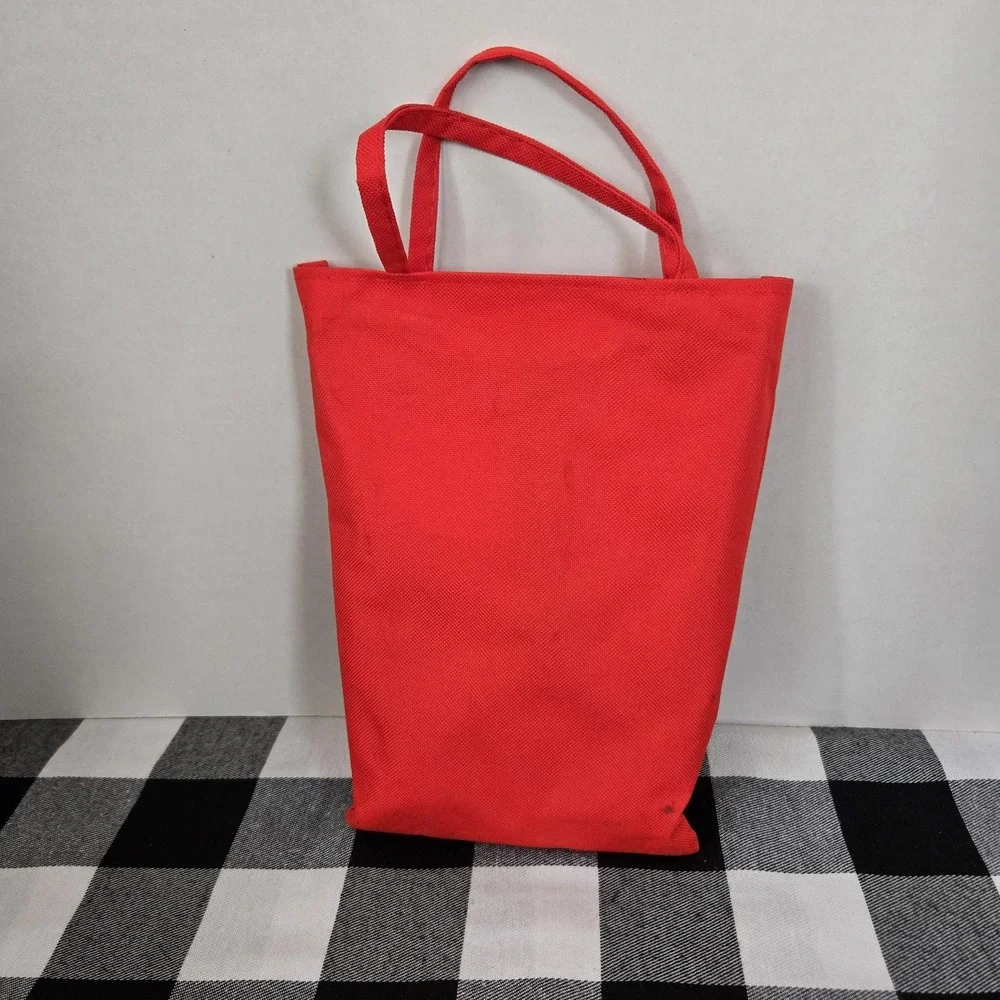 Red Folding Travel Camping Chair Canvas Seat Metal Frame Carrying Bag Convenient